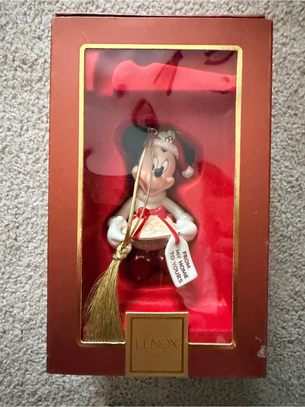 Lenox Red Holiday Keepsake Box with Gold Lettering